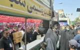 برپایی موکب خدمت‌رسانی شرکت پتروشیمی سبلان در آیین وداع با رهبر شهید